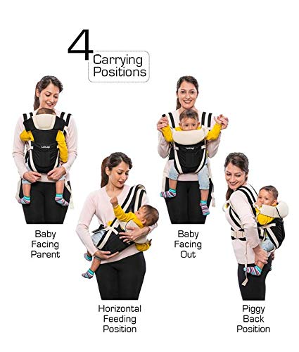 MELVIS Baby Carrier Bag with 4 Carry Positions, Adjustable Hands-Free 4 in 1 Baby Front & Back Carrier for 4 to 24 Months Baby, Baby Sefty Belt, Max Weight Up to 15 Kgs (Red), Toddler - Image 3