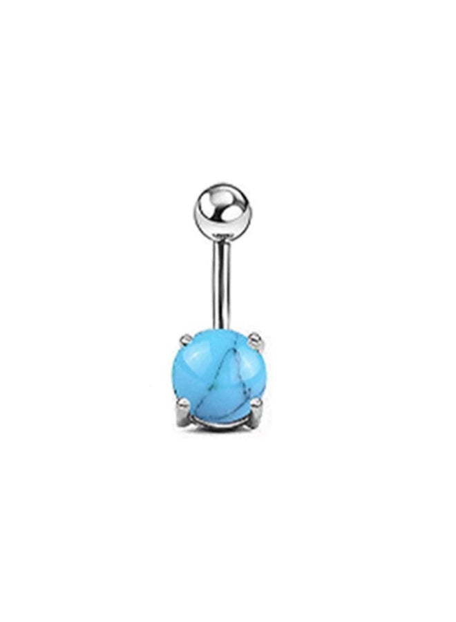 Innoshine 5 pcs Belly Ring Set Stainless Steel  Blue Short Belly Piercing Body Piercing Jewelry Set Butterfly Belly Button Ring Small Navel Ring Belly Piercing Short Bar for Fashion Women - Image 3