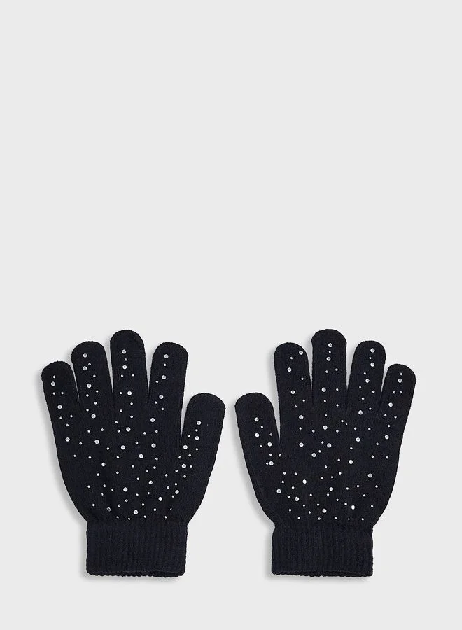 ELLA Diamante Winter Beanie  & Glove Set