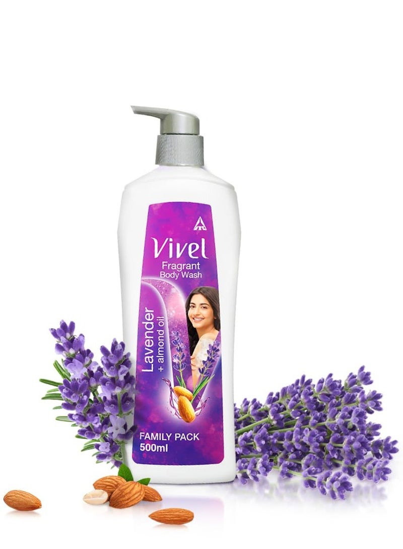 Vivel Body Wash, Lavender & Almond Oil Shower Creme  500ML - Image 1