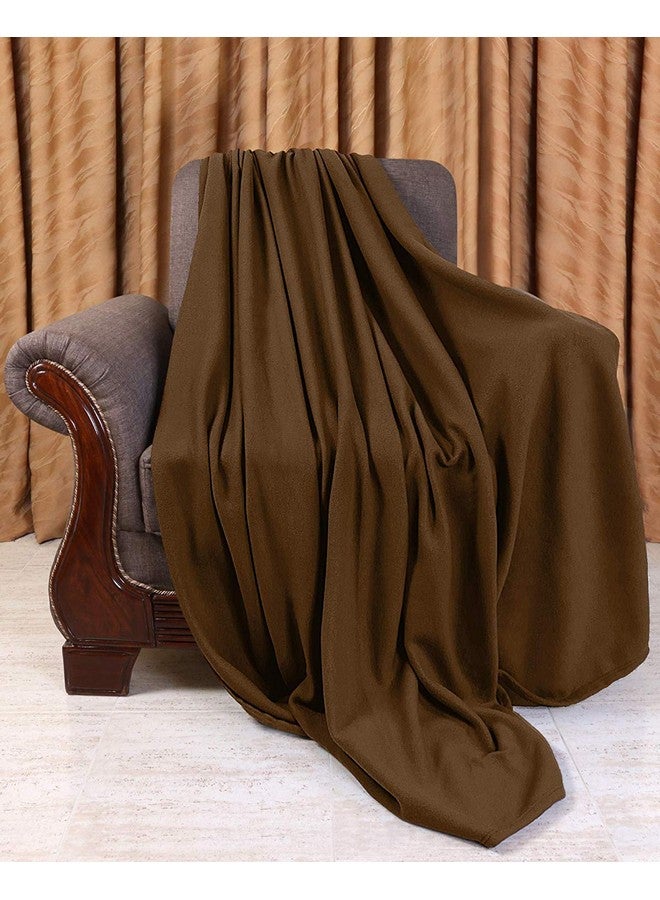 بوراف لايت بطانية سرير من الصوف خفيفة الوزن من Purav Light Singal - للاستخدام في جميع المواسم - مجموعة من قطعتين - لون عنابي + بني - Image 5