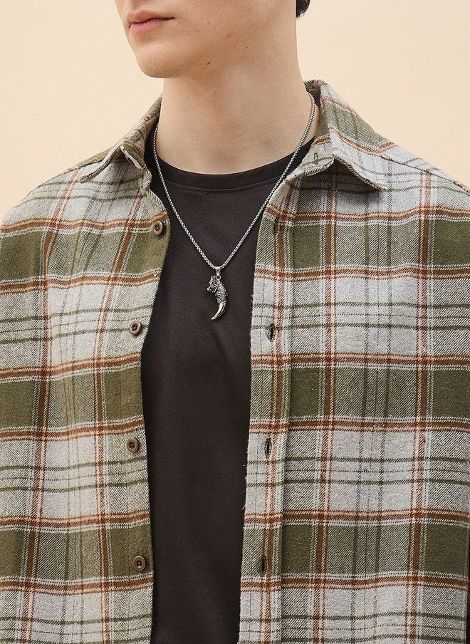 CHIMPAAANZEE Men Checked Oversized Casual Shirt - Image 4