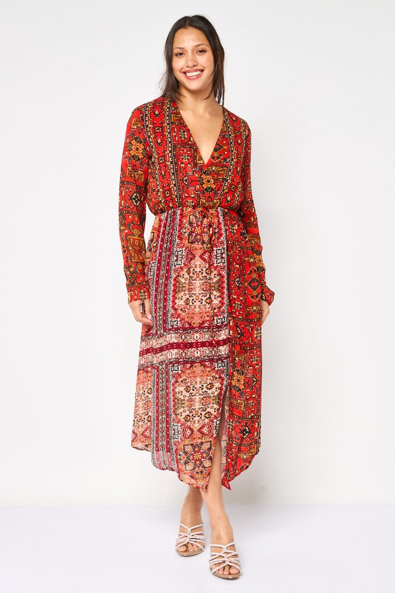 DESIGUAL Women Allover Print Maxi Dress, Multicolor - Image 1