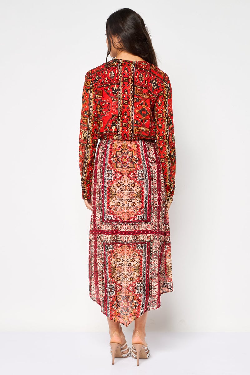 DESIGUAL Women Allover Print Maxi Dress, Multicolor - Image 3