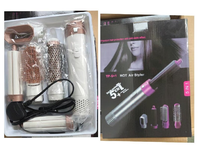 general s new five-in-one hot air comb hair dryer multi-functional shape comb straight curly hair dual-purpose cross-border factory Platinum (fully painted) temperature control model