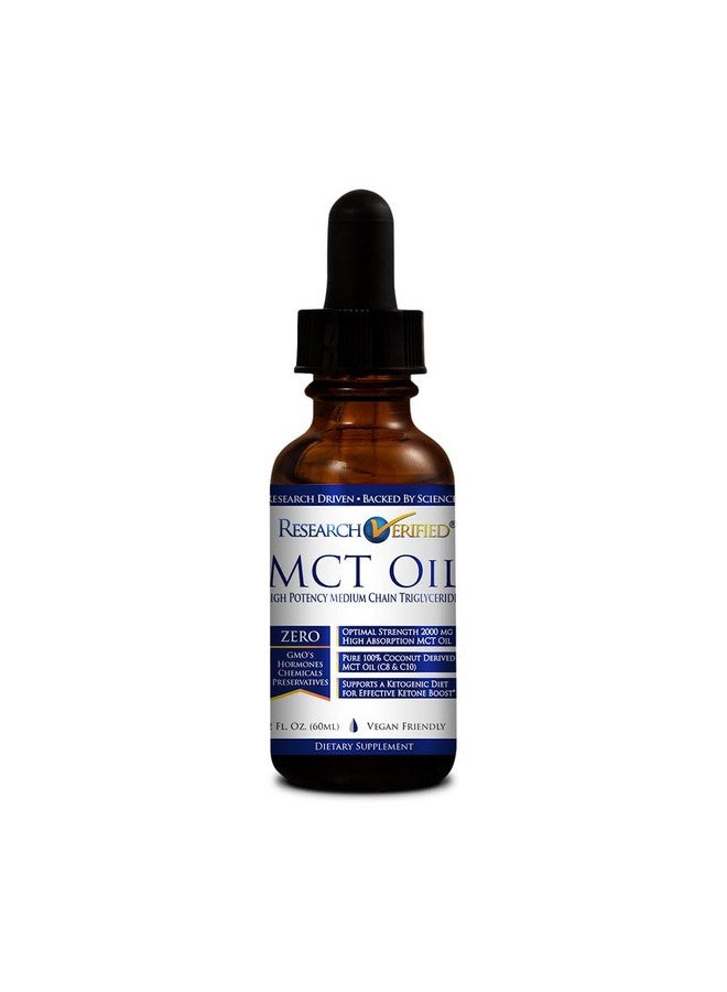 Research Verified 100% MCT Oil - 2 Fl. Oz. - 1 Bottle - Vegan Friendly - Image 1