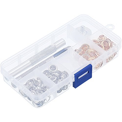 Bememo طقم عيون 100 مجموعة عيون مع 3 قطع أدوات تركيب، لونين (1/4 بوصة قطر داخلي) - Image 2