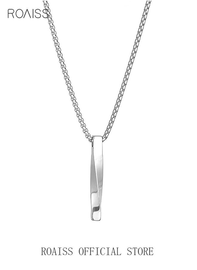 roaiss Fashionable Twist Pendant Necklace Stylish Sweater Chain for Men and Women Metallic Tones  - Image 1