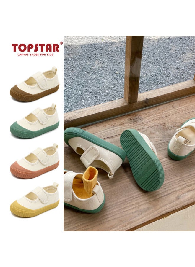 Topstar Kids Canvas Shoes Girls Boys Toddler Kindergarten Indoor Shoes Little White Shoes Baby Children's Soft Bottom Shoes - Image 1