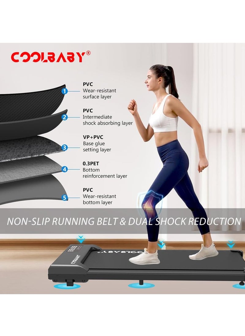 كول بيبي ستايل جهاز المشي COOLBABY تحت المكتب، جهاز مشي هادئ 2 في 1 للمكتب والمنزل، جهاز مشي محمول للمكتب مع جهاز تحكم عن بعد، شاشة LED، سجادة للجري للمشي والركض، جهاز مشي تحت المكتب  - Image 2