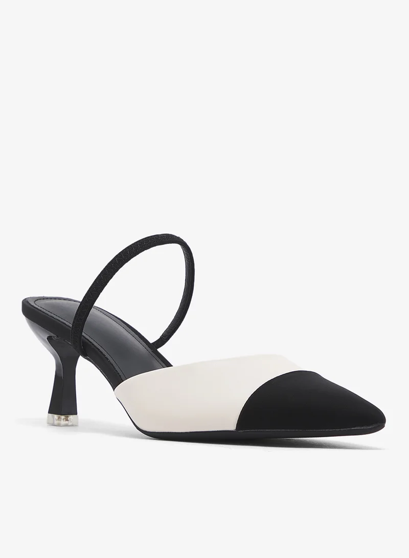 Ella Limited Edition Monochrome Mid Heel Pump With Strap