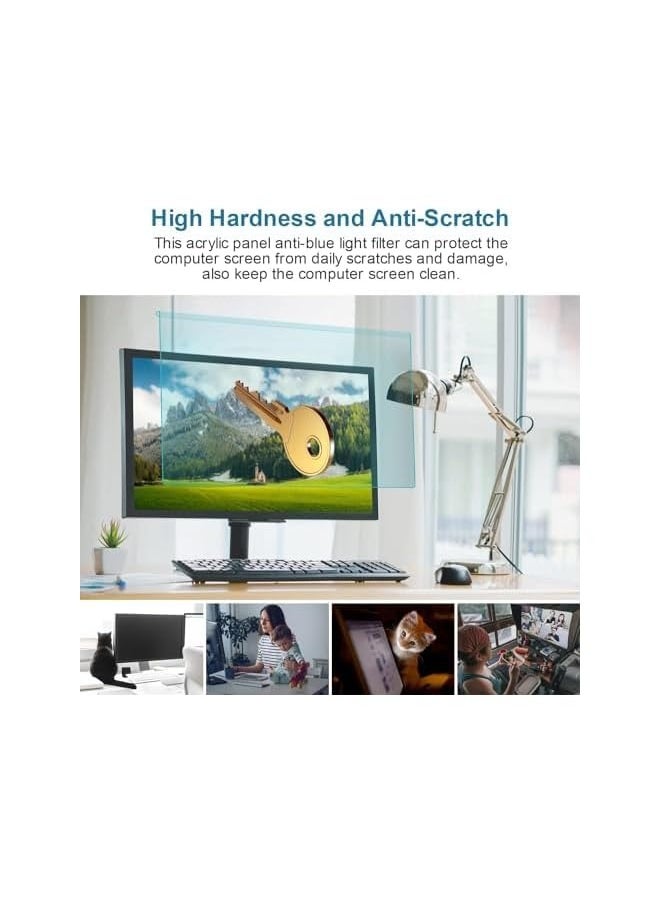 erorex 23-24 inch Blue Light Blocking Screen Protector Panel,Eye Protection Easy Hanging Type Acrylic Blue Light Filter for 23, 23.6, 23.8, 24 inch Diagonal Desktop Computer LED PC Monitor  - Image 4