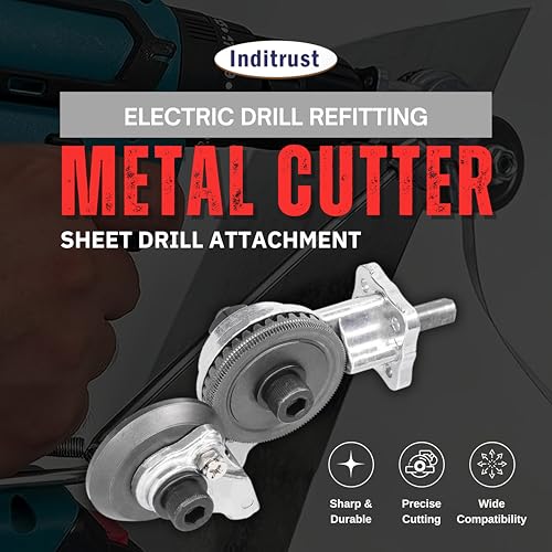 Inditrust Electric Drill Refitting Plate Shears Tool. Metal Cutter Sheet Drill Attachment. Convert Drill for Metal Cutting. Durable Sheet Metal Nibbler. - Image 3