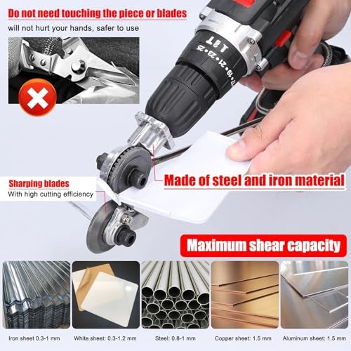 Inditrust Electric Drill Refitting Plate Shears Tool. Metal Cutter Sheet Drill Attachment. Convert Drill for Metal Cutting. Durable Sheet Metal Nibbler. - Image 4