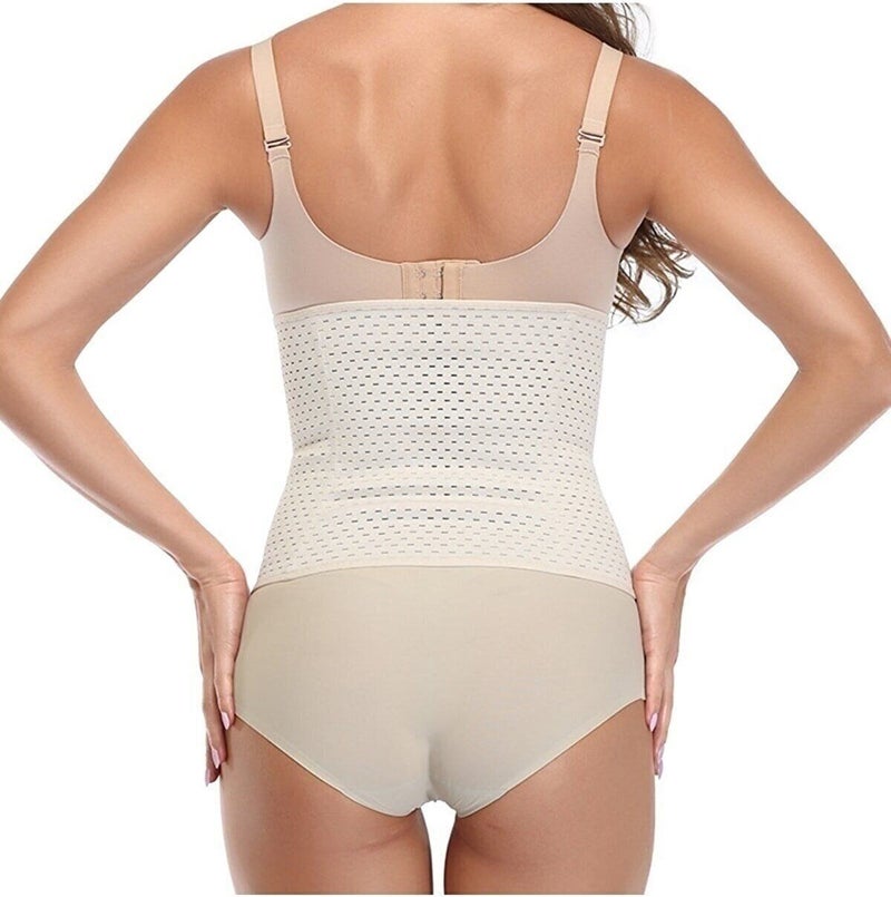 SweetSauna Pregnant Maternity Waist Corset Slimming Tightening Corset Waist Trainer Slimming Belt Shaping Underwire Maternity Corset Beige  - Image 3
