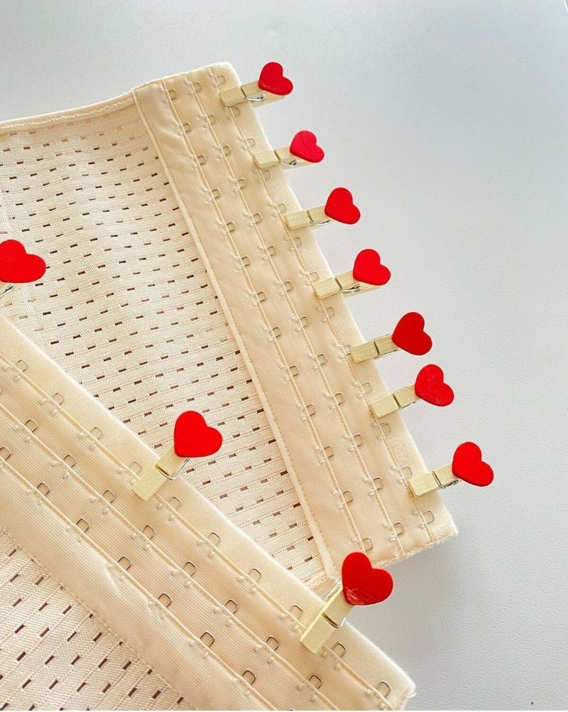 SweetSauna Pregnant Maternity Waist Corset Slimming Tightening Corset Waist Trainer Slimming Belt Shaping Underwire Maternity Corset Beige  - Image 4