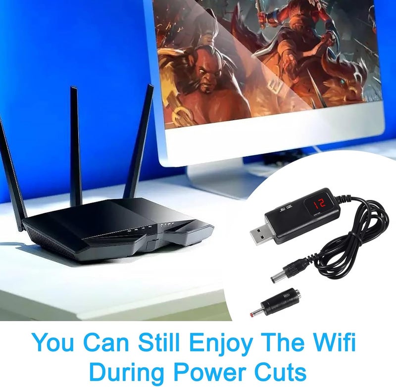 MELIFE محول USB لزيادة الجهد DC 5V إلى 9V 12V كابل USB إلى DC 55 × 21 مم 35 × 135 مم 1A محول طاقة مع شاشة LED - Image 5