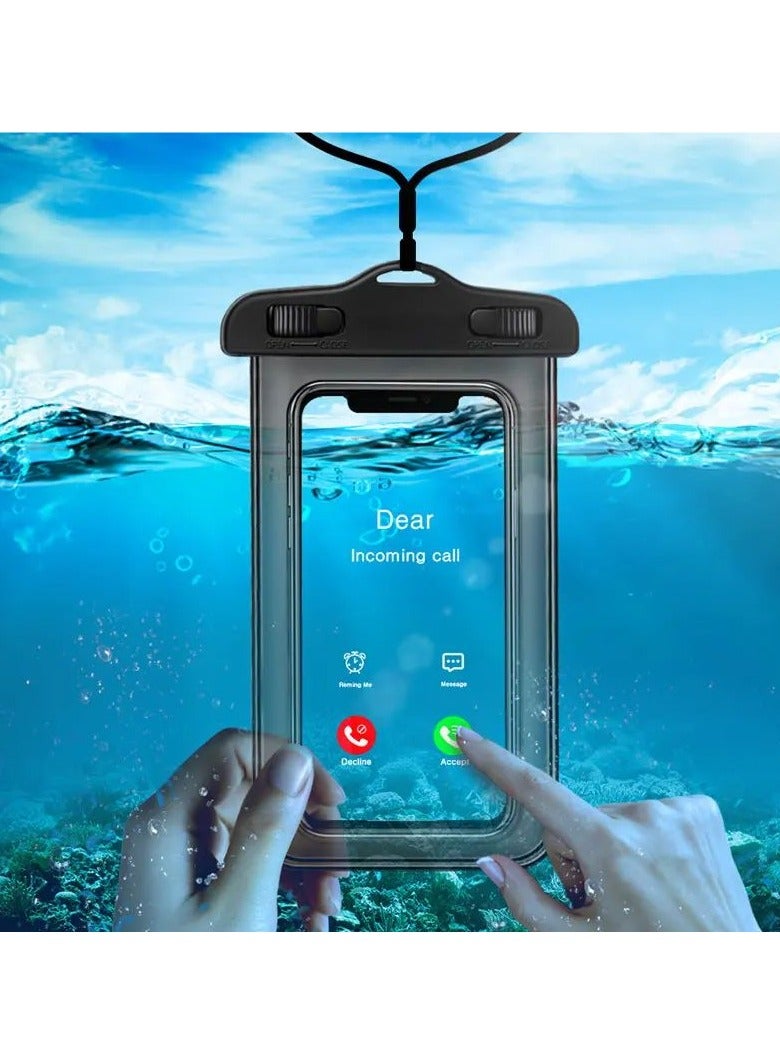Goolsky 1pc Unisex Transparent Luminous Phone Dry Bag -, For Phones Below 15.24 Cm Perfect For Outdoor Surfing, Swimming, Diving, And Kayaking! - Image 1