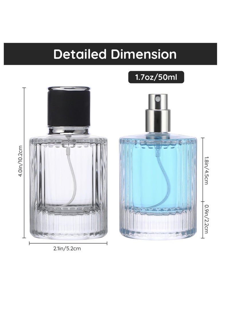 SOLARAE 50ml Refillable Perfume Bottle Travel, 2 Pack Vintage Empty Glass Spray Bottles Atomizer, Empty Cologne Spray Bottle, Replacement Perfume Bottles for Women Men - Image 4