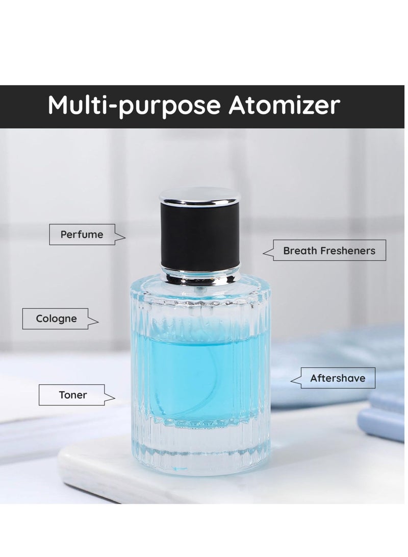 SOLARAE 50ml Refillable Perfume Bottle Travel, 2 Pack Vintage Empty Glass Spray Bottles Atomizer, Empty Cologne Spray Bottle, Replacement Perfume Bottles for Women Men - Image 5