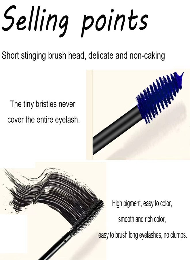 Easilydays Colored Waterproof Mascara for Eyelashes, 6 Color Colorful Mascara Long Lasting Thick Mascara Rainbow Color Fiber Charming Mascara Makeup, Cosplay Brown White Black Pink Purple Blue Eye Lashes Party Stage Use (#04 Blue) - Image 3