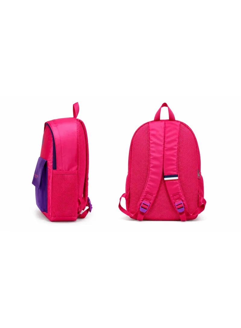 U.S. Polo Assn. PINK U.S. Polo Assn. Classic Coral Purple Contrast Flap Backpack for School and Office MultiCompartment Bag for Campus  | Best Price UAE