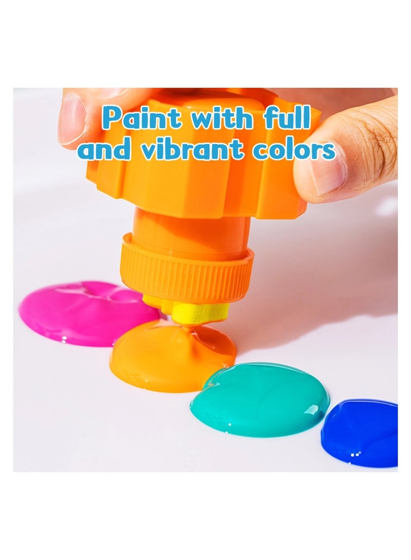Deli 12-Piece Super Washable Finger Paint With Stamps Multicolour - Image 3