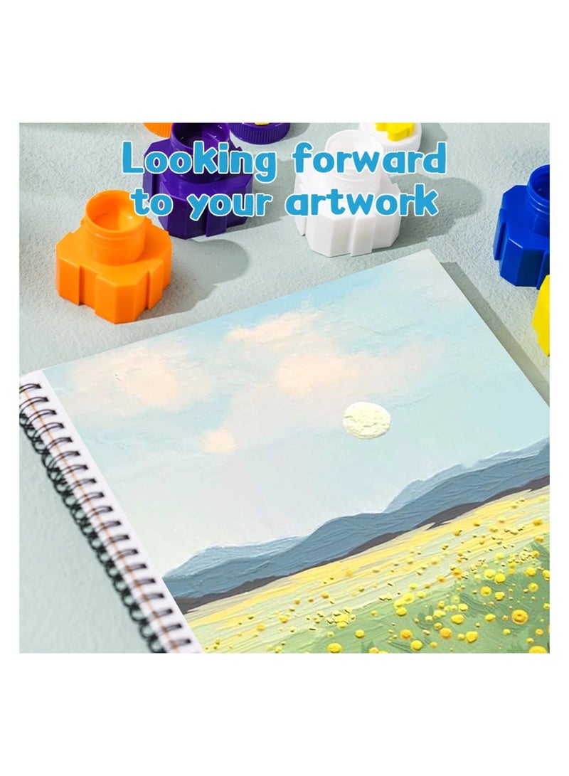 Deli 12-Piece Super Washable Finger Paint With Stamps Multicolour - Image 5