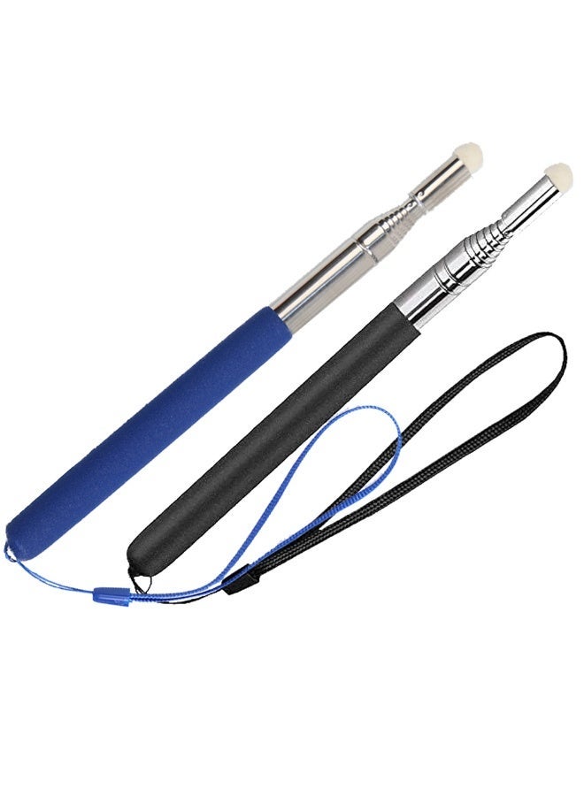 2Pcs Telescopic Teachers Pointer, Extendable Pointer Stick, Hand Pointer Stick for Classroom, Retractable Whiteboard Pointer Handheld Teaching Pointer (Black and Blue) - Image 1