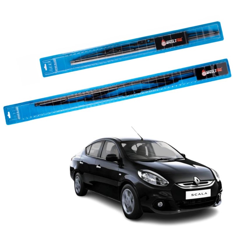 Wheelyfine Car Wiper Blades | Metal Frame | Water Repellent Windshield Wipers | Blade Refills (Renault Scala (2012 Onwards) Dr 21"/Pa 14") - Image 2