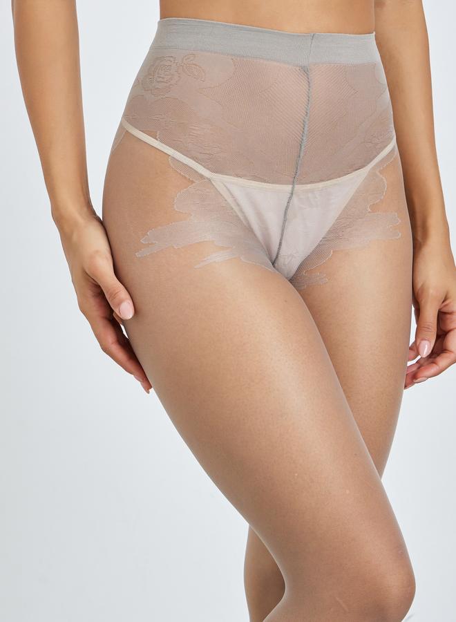 Styli Grey 8D Sheer Lace Stockings - Image 2