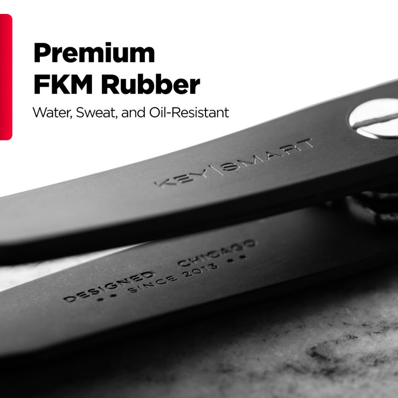 key smart KeySmart Loop - Keychain Key Holder, FKM Silicone Compact Key Organizer for Key Chain, Clutter-Free Minimalist Compact EDC Key Chains, Key Ring for Car Fobs Keychains - Black - Image 4