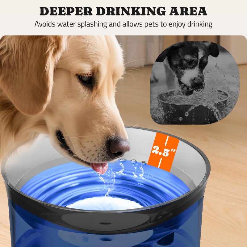 Pawtners Dog Water Fountain with Vortex Filtration Design, 3.5L/123oz Elevated Dog Water Bowl for Large Medium Dogs & Cats - Image 2