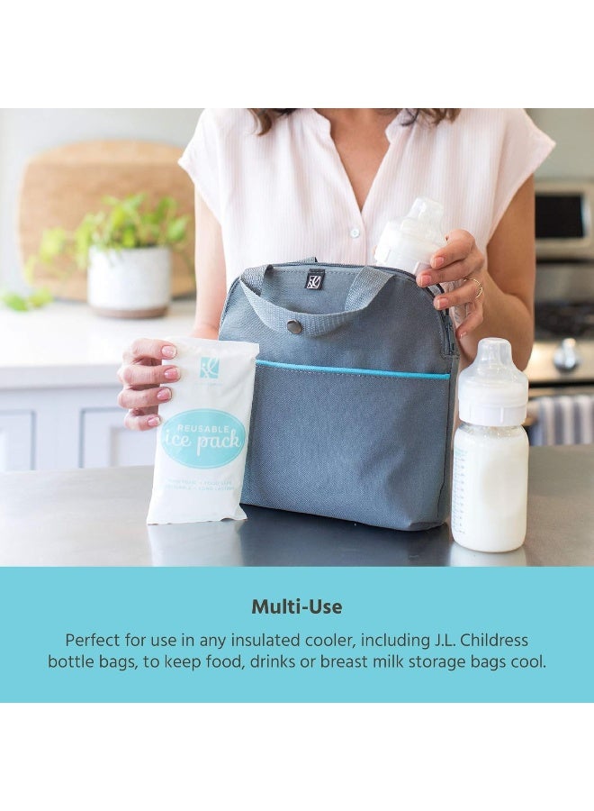 J.L. Childress J.L. Childress Reusable Ice Packs, Perfect for Breastmilk, Baby Bottle Bags, and Lunch Bags, Food Safe, 2-Pack, 6.5" x 4.75", White  - Image 3