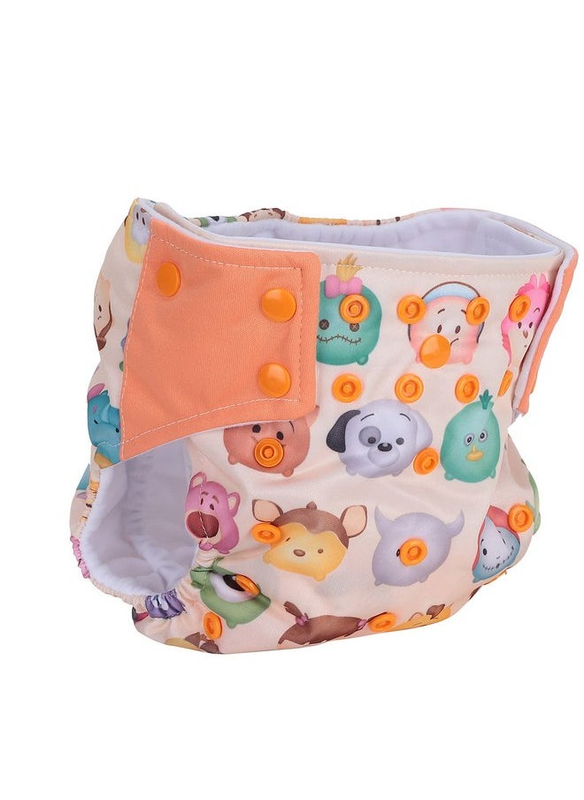Zerodis Baby Reusable Nappy Diaper, One Size Adjustable Baby Nappy Infant Washable Cloth Diapers for Newborn Children Infant(Cartoons)  - Image 1