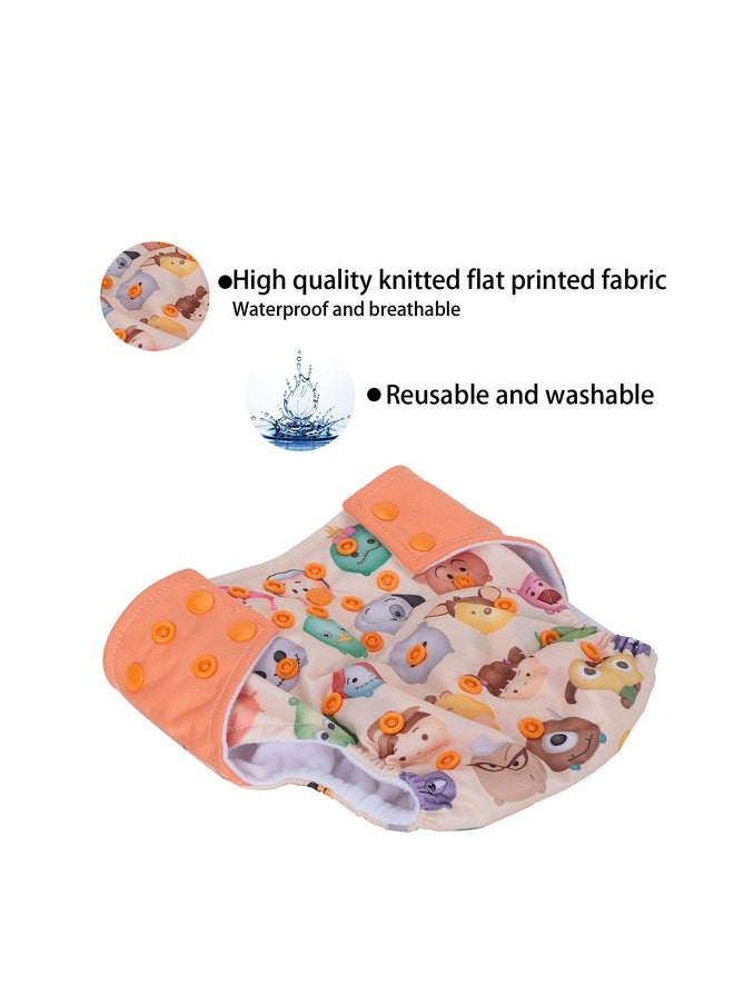 Zerodis Baby Reusable Nappy Diaper, One Size Adjustable Baby Nappy Infant Washable Cloth Diapers for Newborn Children Infant(Cartoons)  - Image 4