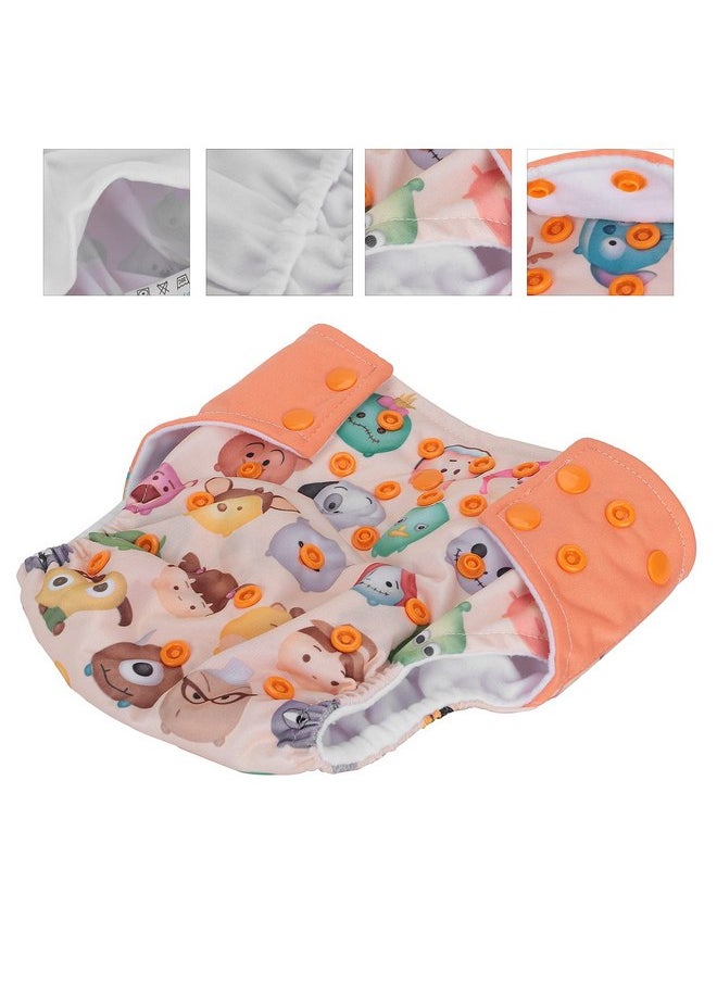 Zerodis Baby Reusable Nappy Diaper, One Size Adjustable Baby Nappy Infant Washable Cloth Diapers for Newborn Children Infant(Cartoons)  - Image 3