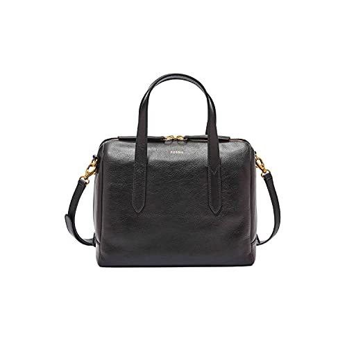 Fossil Women's Sydney Leather Satchel Purse Handbag, Black - Image 4
