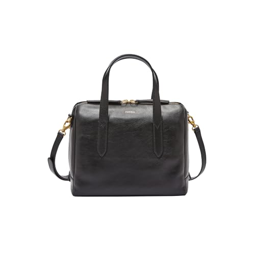 Fossil Women's Sydney Leather Satchel Purse Handbag, Black - Image 5