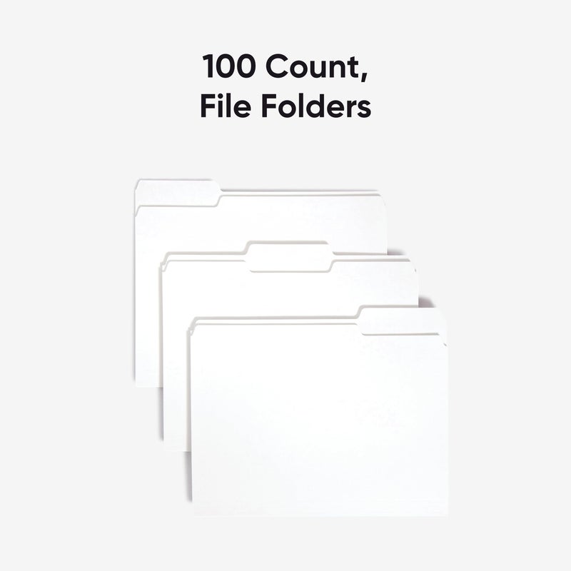 Smead Colored File Folder, 1/3-Cut Tab, Letter Size, White, 100 per Box (12843) - Image 3