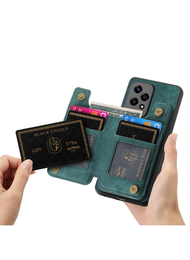 Green Tiger Case For Honor X40i Retro Leather Zipper Wallet Back Phone Case - Image 5