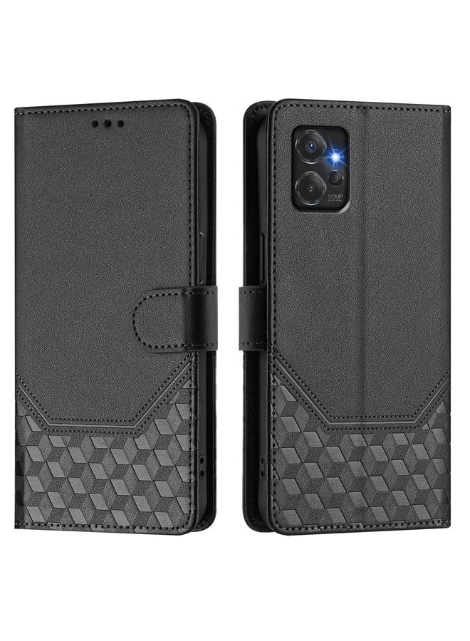 اس-توب جراب لهاتف Motorola Moto G Power 2023 5G جراب هاتف جلدي بنقش قرص العسل بتقنية RFID - Image 2