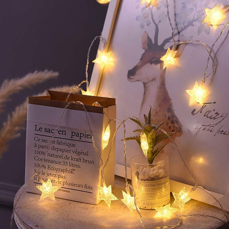 VELOCIOUS VELOCIOUS 20 LEDs Star Fairy String Lights 3 Meters LED Christmas Lights for Diwali Home Decoration  - Image 4