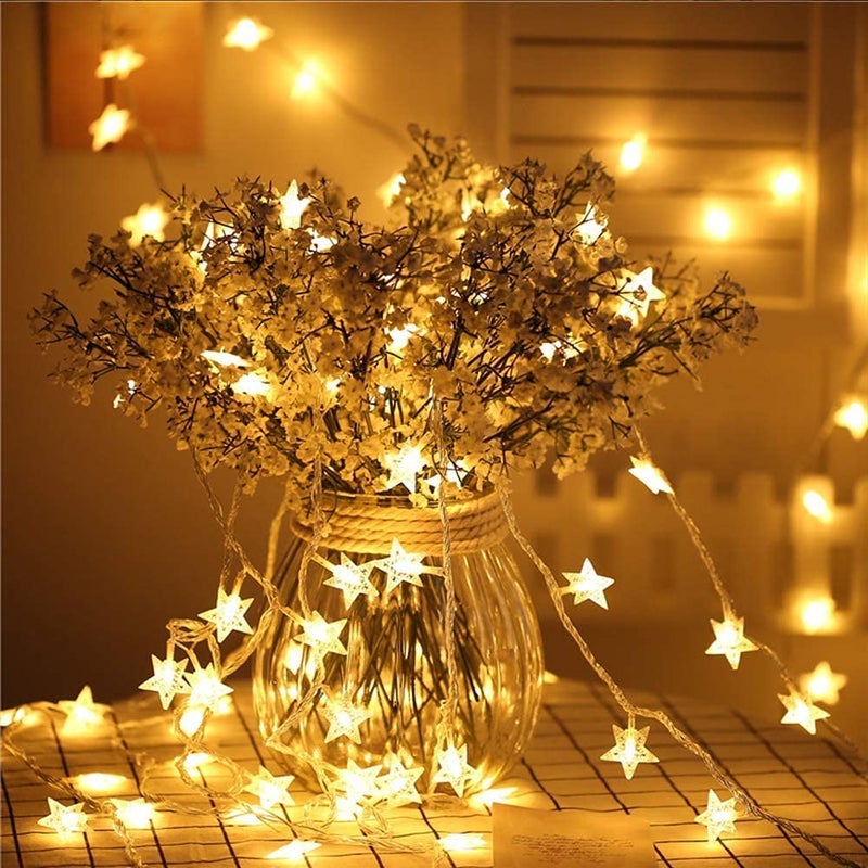 VELOCIOUS VELOCIOUS 20 LEDs Star Fairy String Lights 3 Meters LED Christmas Lights for Diwali Home Decoration  - Image 2