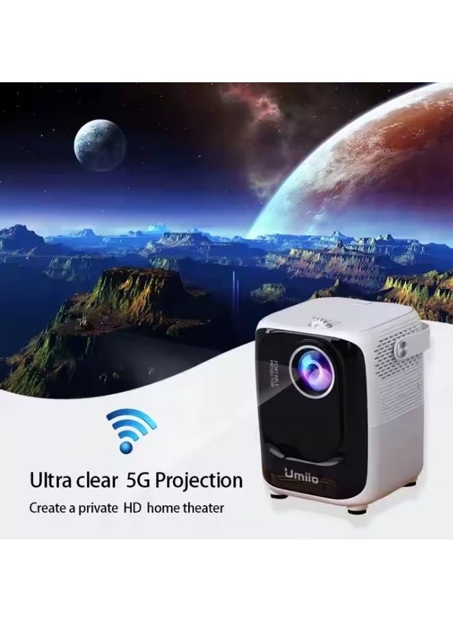 أوميو A007 Portable Smart Projector Full HD 1080P with Android OS, 5G Wi-Fi & Bluetooth, Compatible with iOS, Android, HuaweiCast – Home Theater & Outdoor LED Video Projector - Image 4