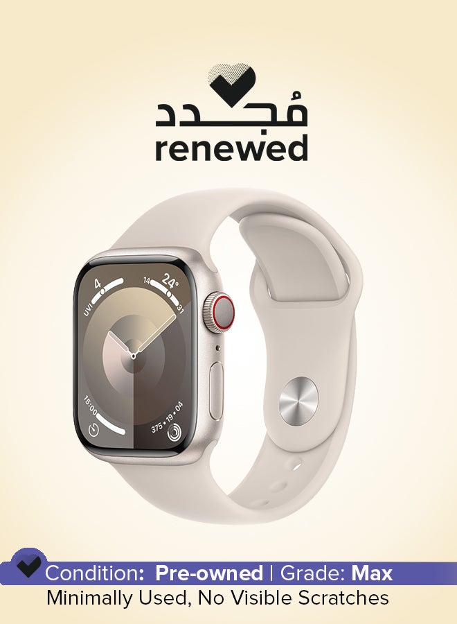 Apple Renewed - Watch Series 9 GPS + Cellular 41mm Aluminium Case With Sport Band Starlight - Image 1