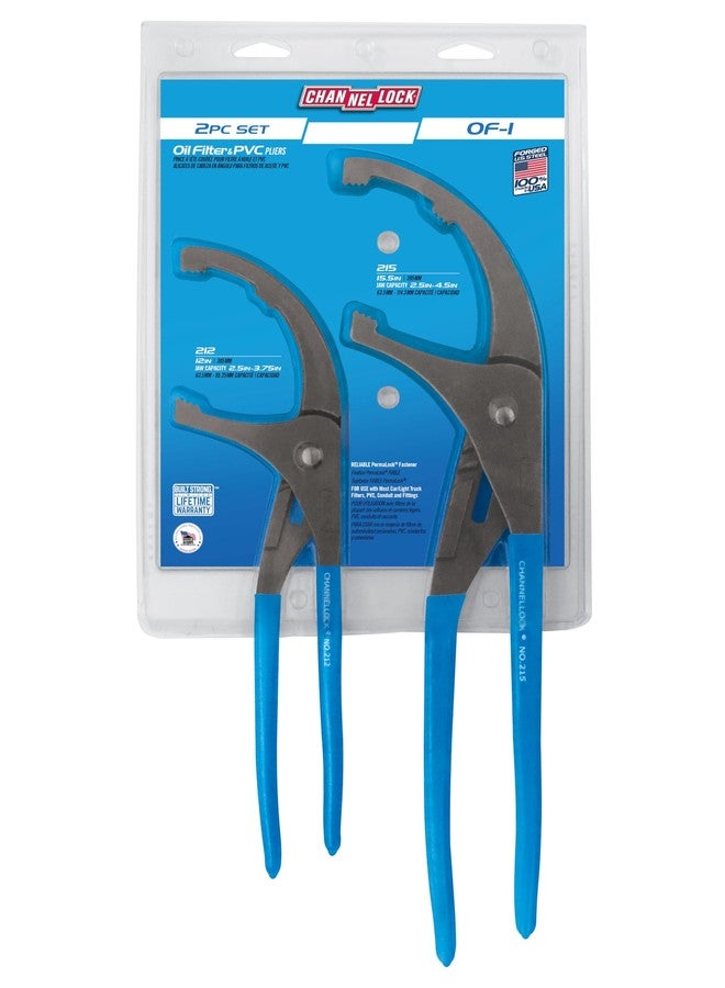 تشانل لوك طقم هدايا من قطعتين من Channellock OF-1 لتصفية الزيت/كماشة PVC: 12 بوصة و15 بوصة، غير لامع/غير مصقول - Image 2