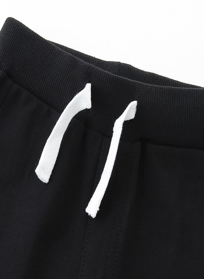 Bumeex Toddler Boys Shorts Clothes 2-Pack Basic Short Summer Cotton Casual Pants Jogger Playwear Clothing Outfits Black Grey 5t - Image 5