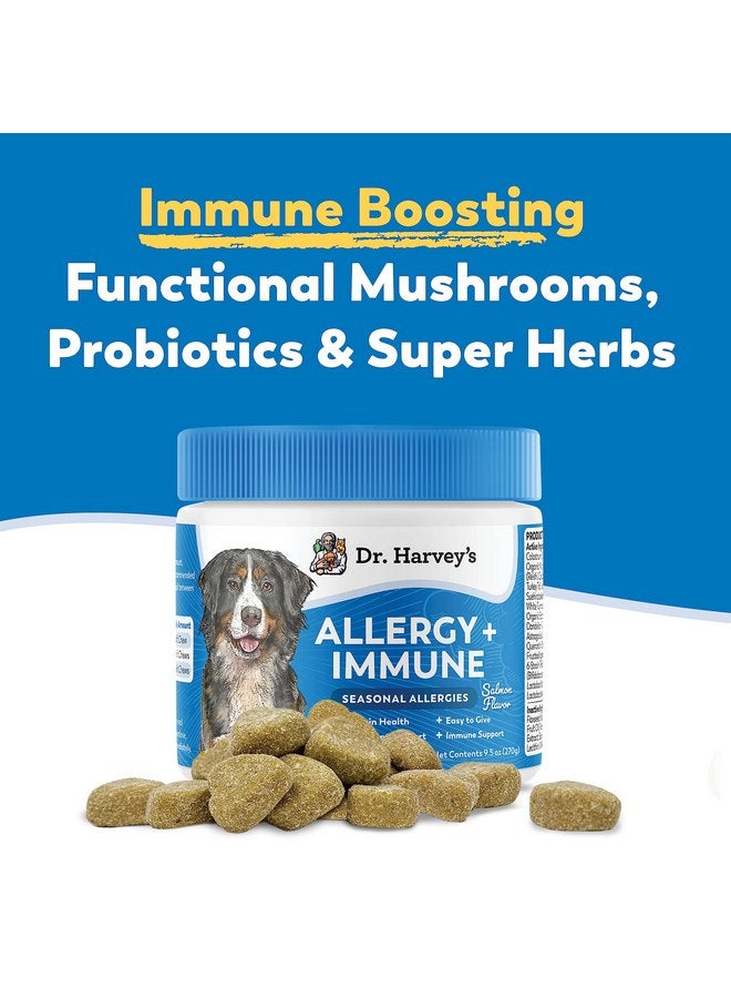 دي آر. هارفي مكمل غذائي ناعم من دكتور هارفي لعلاج حساسية الكلاب ومضاد للحكة، للكلاب، يدعم صحة الجهاز الهضمي والمناعة يوميًا مع فطر وظيفي وأعشاب فائقة وبروبيوتيك ونكهة السلمون (90 قطعة) - Image 4