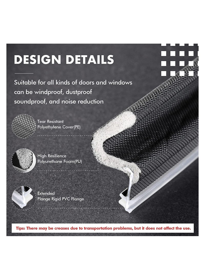 Weatherproof Door Seals & Soundproof Stripping - 40ft Foam Kerf Weather Stripping for Doors & Windows, Easy Card Slot Installation (Black, 13M) - Image 4